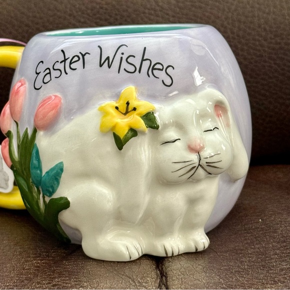 Easter Wishes Bunny Embossed Mug - Blue Sky Clayworks - Picture 2 of 10